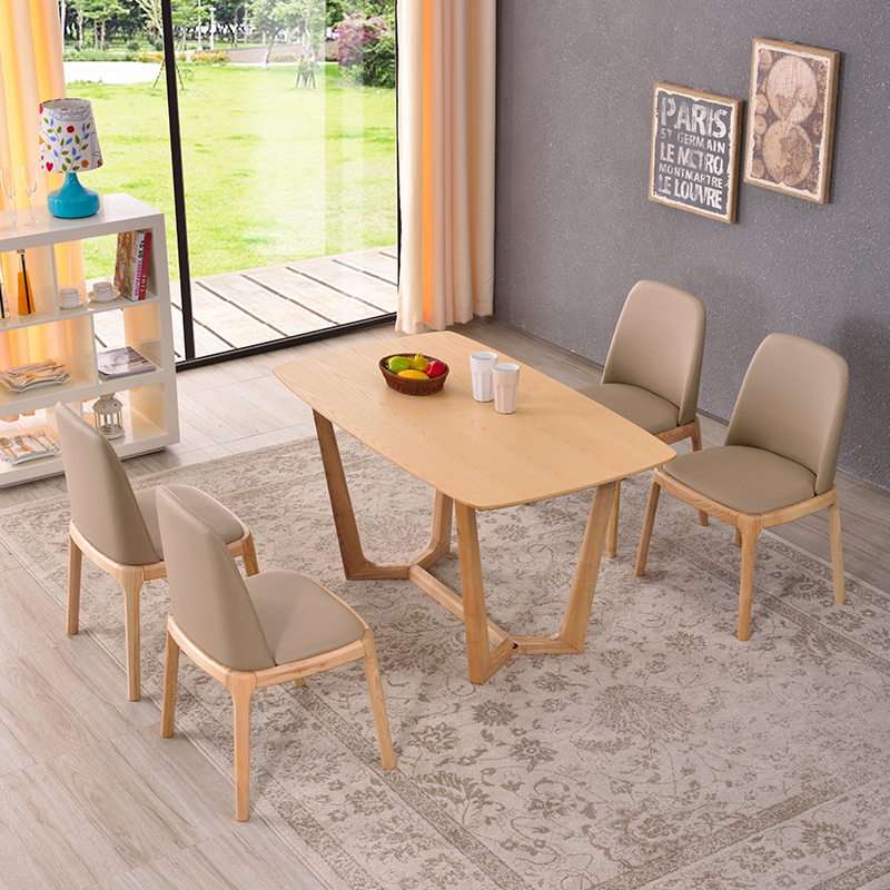 ash wood dining table and chairs